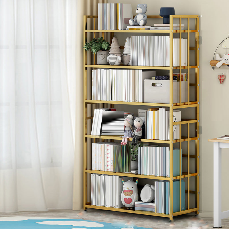 Open Back Standard Bookcase Metal Modern Bookshelf with Shelves
