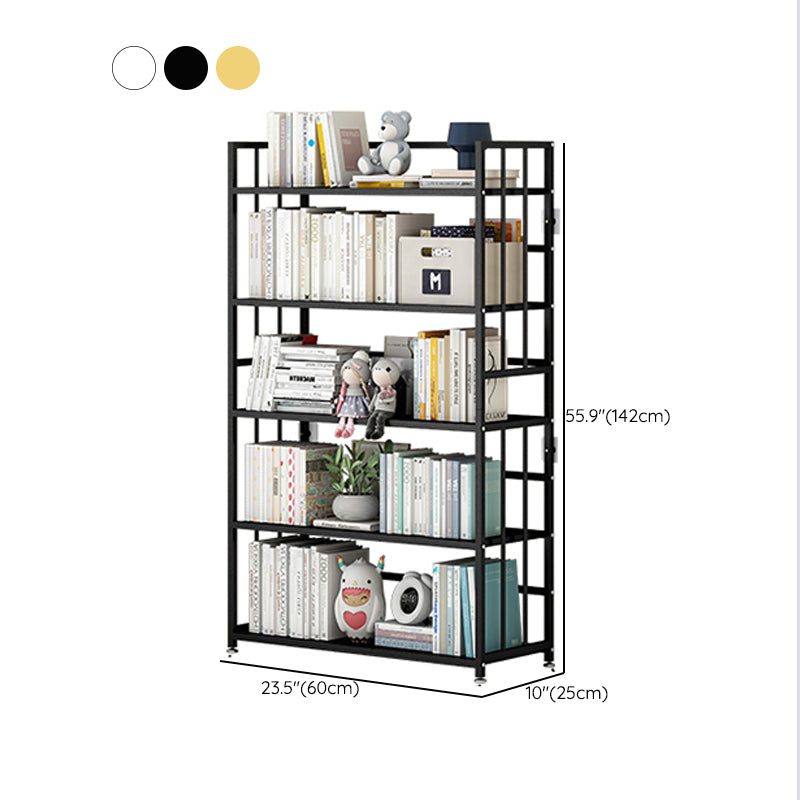 Open Back Standard Bookcase Metal Modern Bookshelf with Shelves
