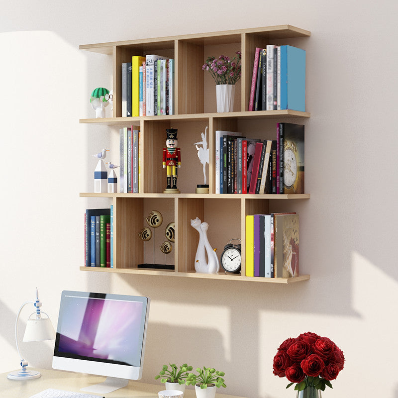 Wall Mounted Bookcase Engineered Wood Bookshelf Open Bookcase