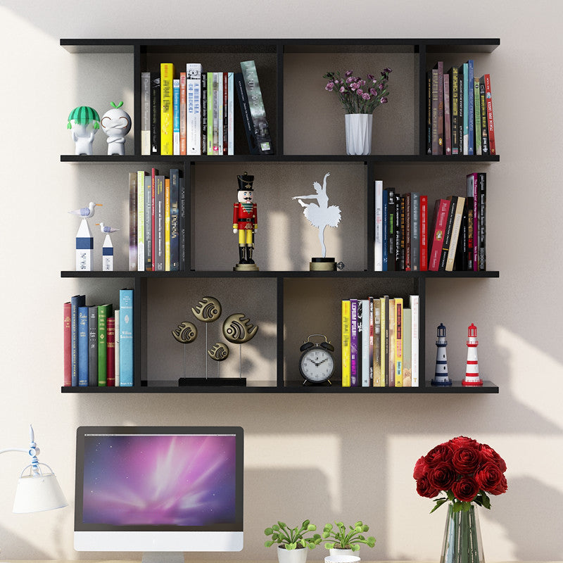 Wall Mounted Bookcase Engineered Wood Bookshelf Open Bookcase