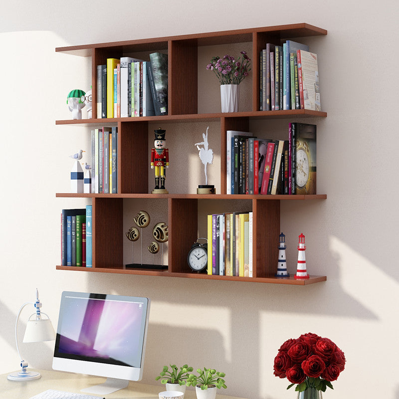 Wall Mounted Bookcase Engineered Wood Bookshelf Open Bookcase