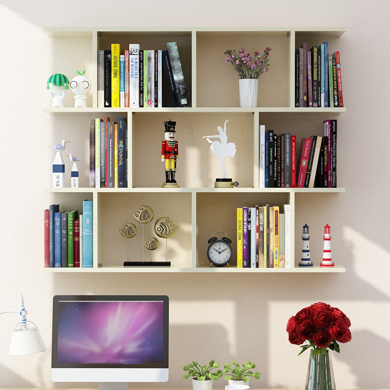 Wall Mounted Bookcase Engineered Wood Bookshelf Open Bookcase