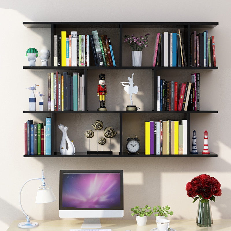 Wall Mounted Bookcase Engineered Wood Bookshelf Open Bookcase
