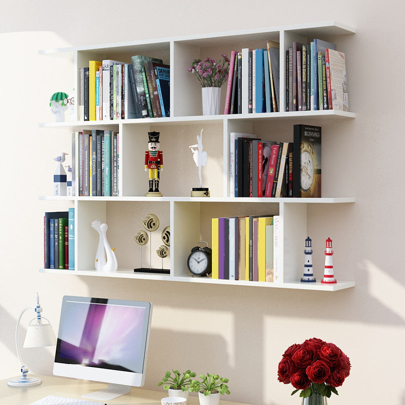 Wall Mounted Bookcase Engineered Wood Bookshelf Open Bookcase
