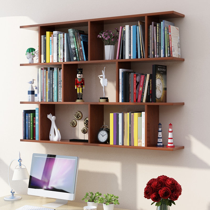 Wall Mounted Bookcase Engineered Wood Bookshelf Open Bookcase