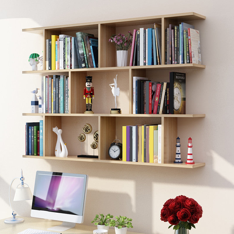 Wall Mounted Bookcase Engineered Wood Bookshelf Open Bookcase
