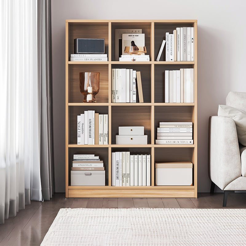 Contemporary Engineered Wood Bookshelf Standard Closed Back with Shelves