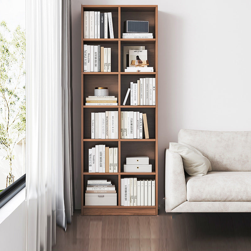 Contemporary Engineered Wood Bookshelf Standard Closed Back with Shelves