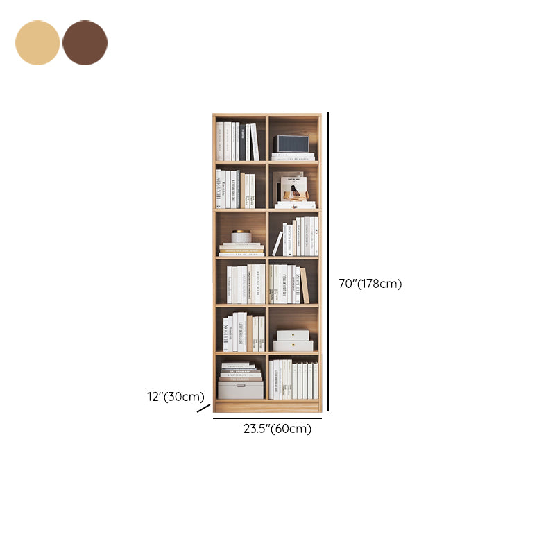 Contemporary Engineered Wood Bookshelf Standard Closed Back with Shelves