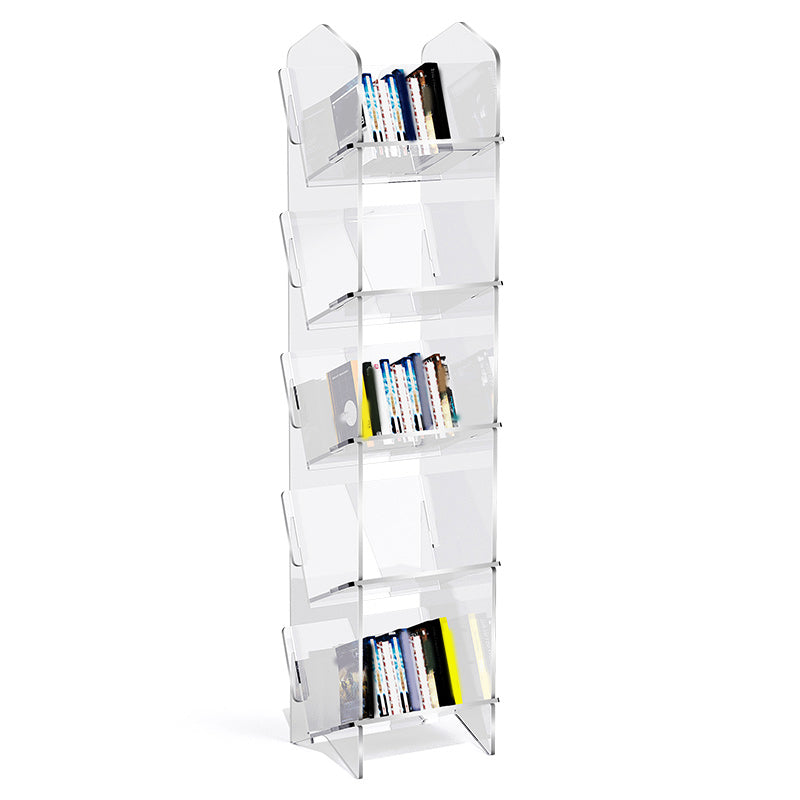 Scandinavian Acrylic Bookcase Standard Closed Back Bookshelf with Shelves