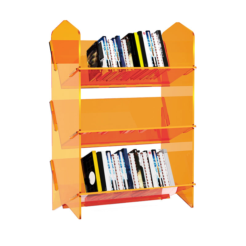 Scandinavian Acrylic Bookcase Standard Closed Back Bookshelf with Shelves