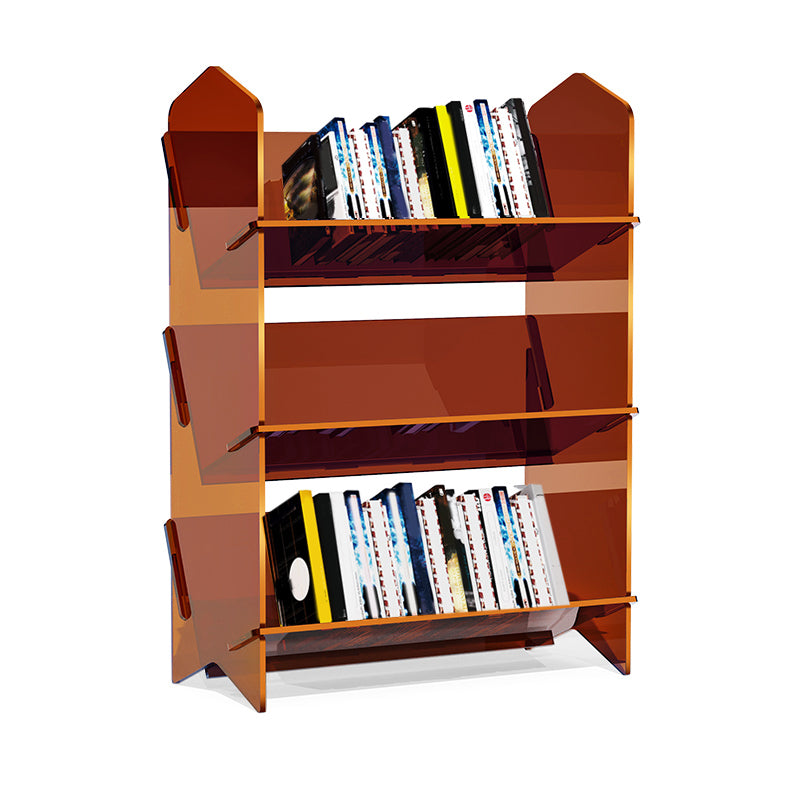 Scandinavian Acrylic Bookcase Standard Closed Back Bookshelf with Shelves