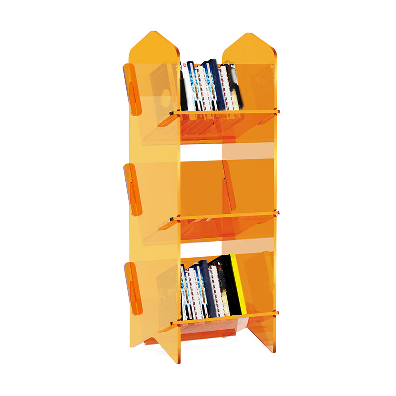 Scandinavian Acrylic Bookcase Standard Closed Back Bookshelf with Shelves