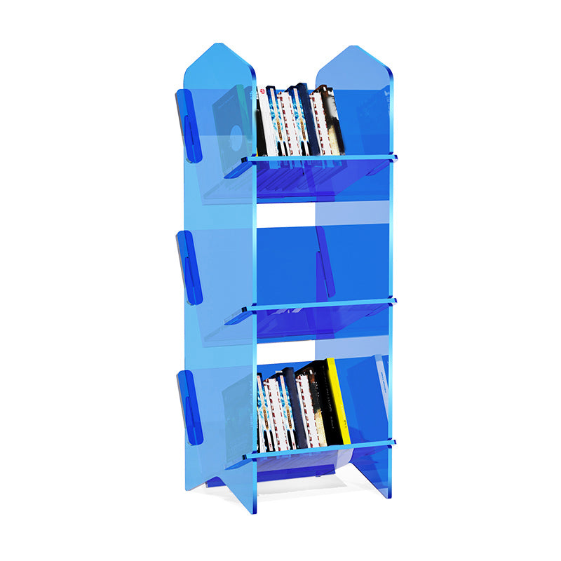 Scandinavian Acrylic Bookcase Standard Closed Back Bookshelf with Shelves