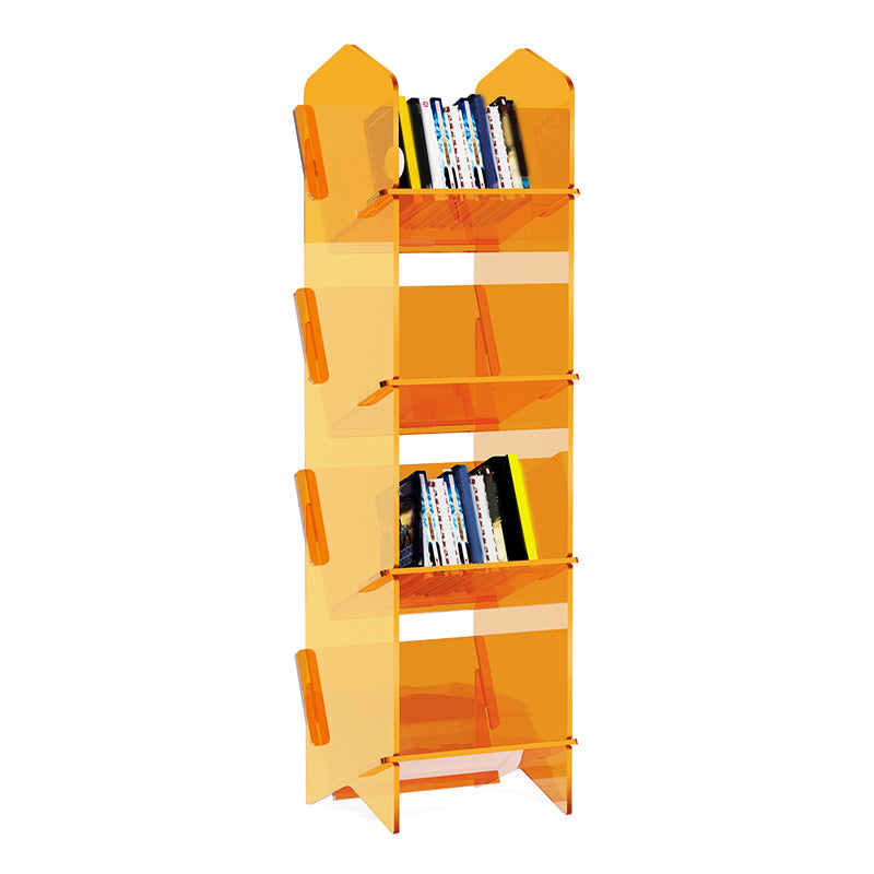 Scandinavian Acrylic Bookcase Standard Closed Back Bookshelf with Shelves
