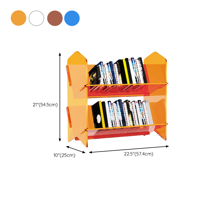 Scandinavian Acrylic Bookcase Standard Closed Back Bookshelf with Shelves