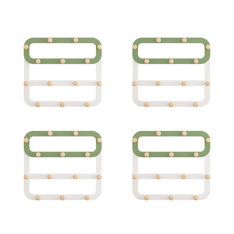 Metal and Wood Coat Hanger Contemporary Style Home Wall Hanging Coat Rack