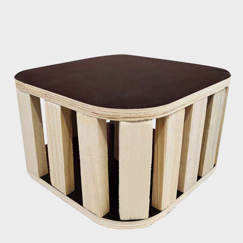 Glam Ottoman Faux Leather Upholstered Solid Color Square Ottoman with Nailhead Trim