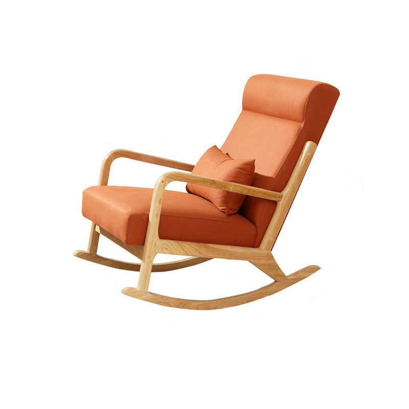 Modern Wooden Base Home Rocking Chair Lounge Leisure Lazy Chair for Balcony