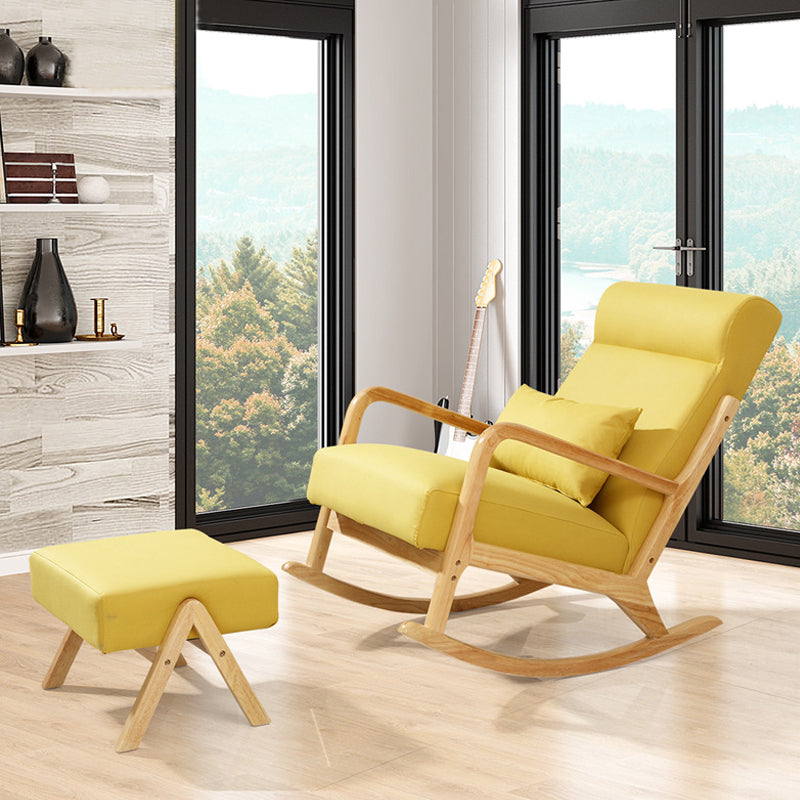 Living Room Easy Chair Wood Lazy Lounge Chair Home Leisure Sofa Rocking Chair