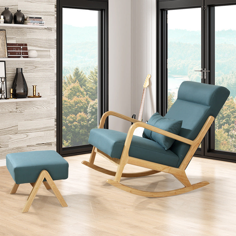 Living Room Easy Chair Wood Lazy Lounge Chair Home Leisure Sofa Rocking Chair