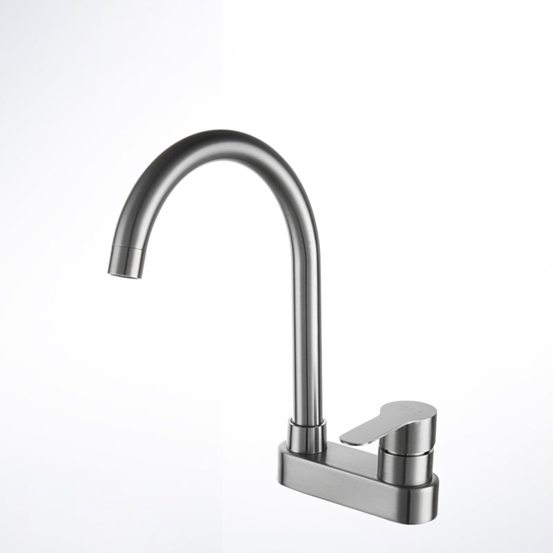 Modern Style Vessel Faucet Stainless Steel Single Handle High Arc Vessel Faucet