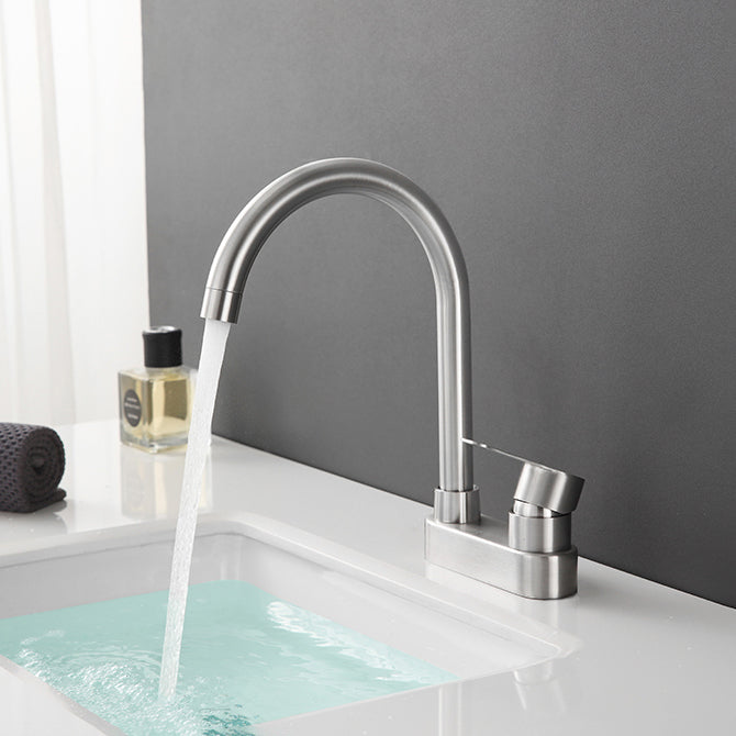 Modern Style Vessel Faucet Stainless Steel Single Handle High Arc Vessel Faucet
