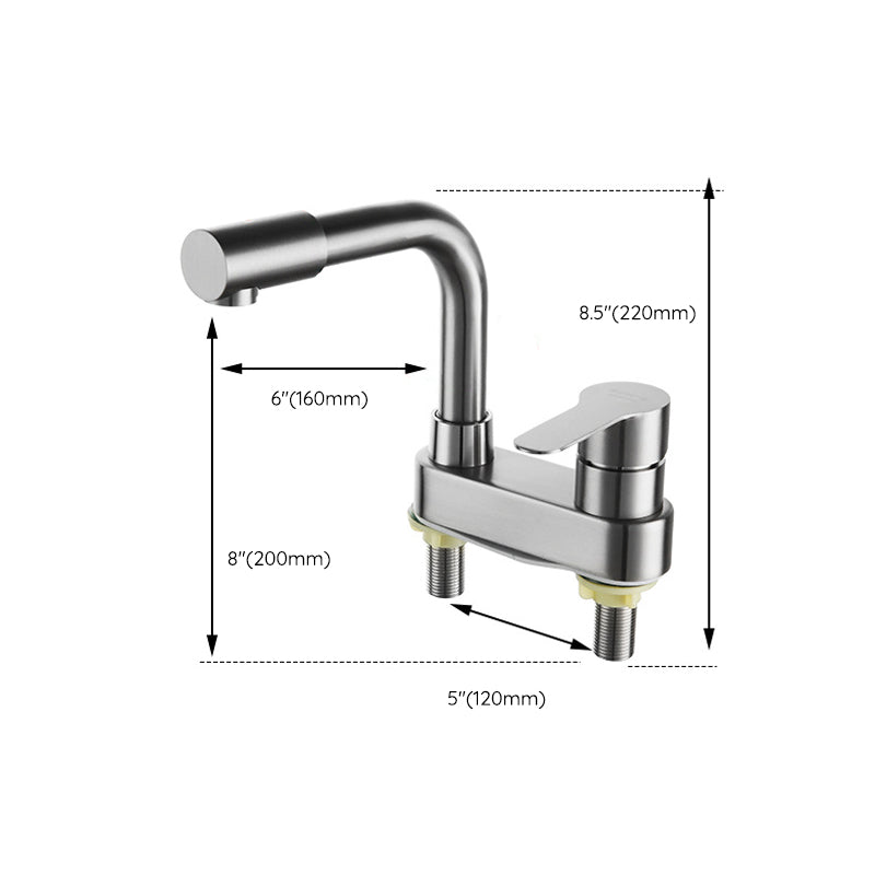 Modern Style Vessel Faucet Stainless Steel Single Handle High Arc Vessel Faucet