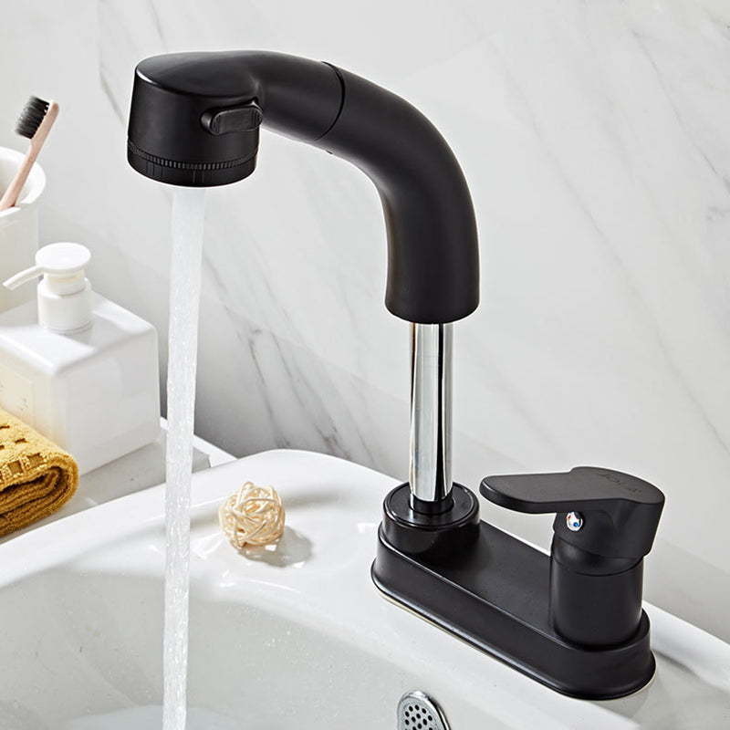 Modern Vessel Faucet Copper Single Handle Low Arc Retractable Vessel Faucet