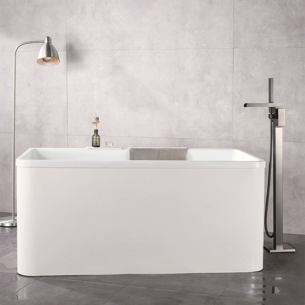 Floor Mounted Metal Freestanding Tub Filler 1 Handle Freestanding Faucet with Hose