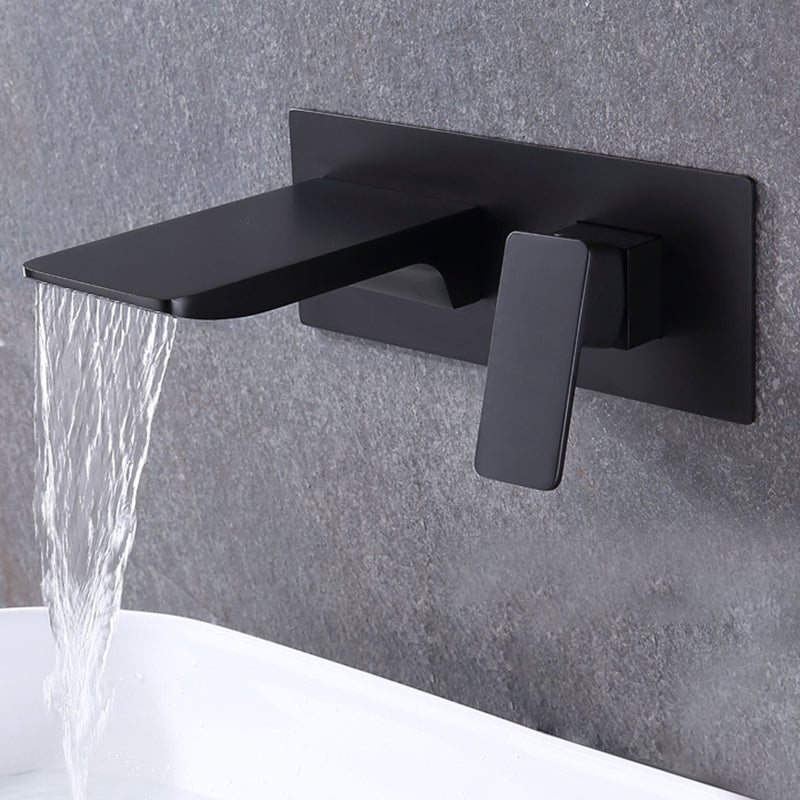 Contemporary Wall Mounted Metal Tub Filler One Handles Waterfall Tub Faucet Trim