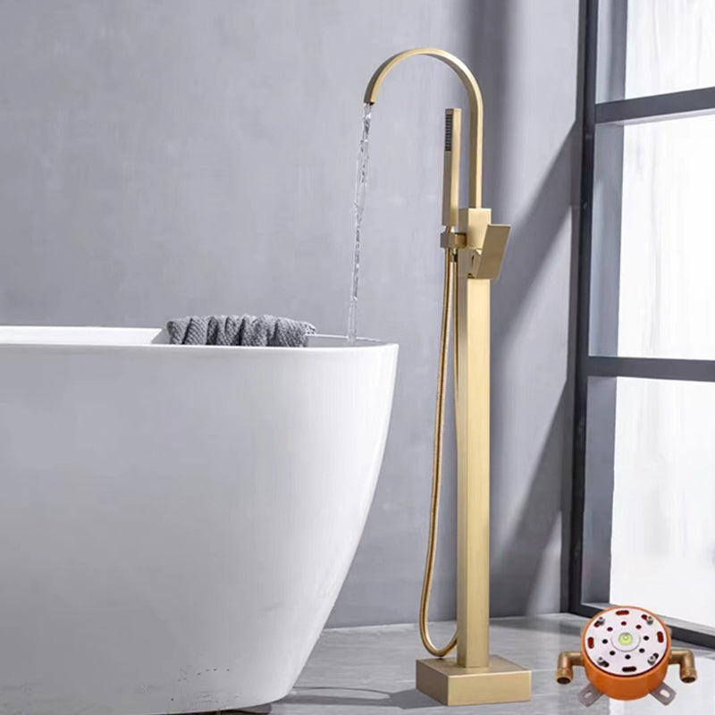 Floor Mounted Metal Freestanding Tub Filler Rotatable Freestanding Bathtub Faucet