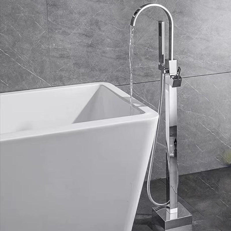 Floor Mounted Metal Freestanding Tub Filler Rotatable Freestanding Bathtub Faucet