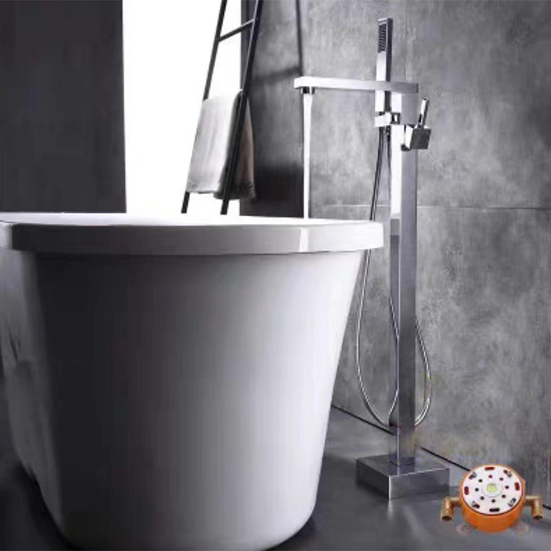 Floor Mounted Metal Freestanding Tub Filler Rotatable Freestanding Bathtub Faucet
