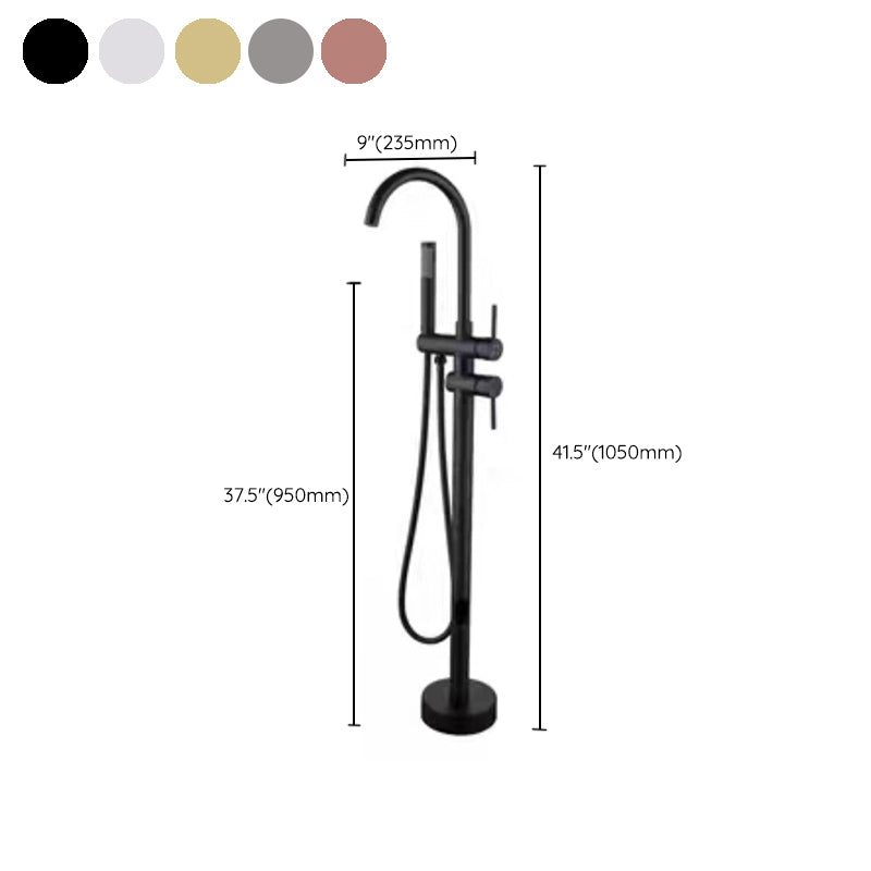 Floor Mounted Metal Freestanding Tub Filler Rotatable Freestanding Bathtub Faucet