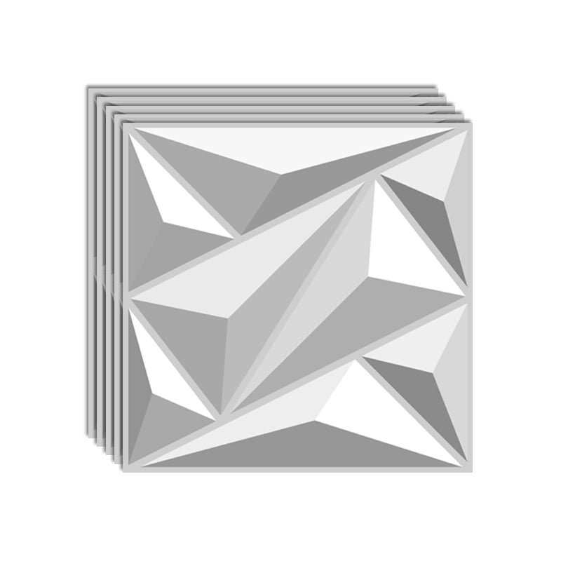 Modern Style Wall Plank 3D Print Bathroom Living Room Wall Panels Set of 40 in White