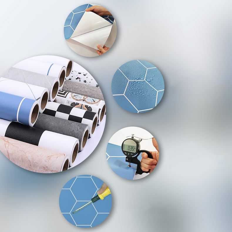 Modern PVC Flooring Peel and Stick Porcelain Tile Look Vinyl Plank Flooring