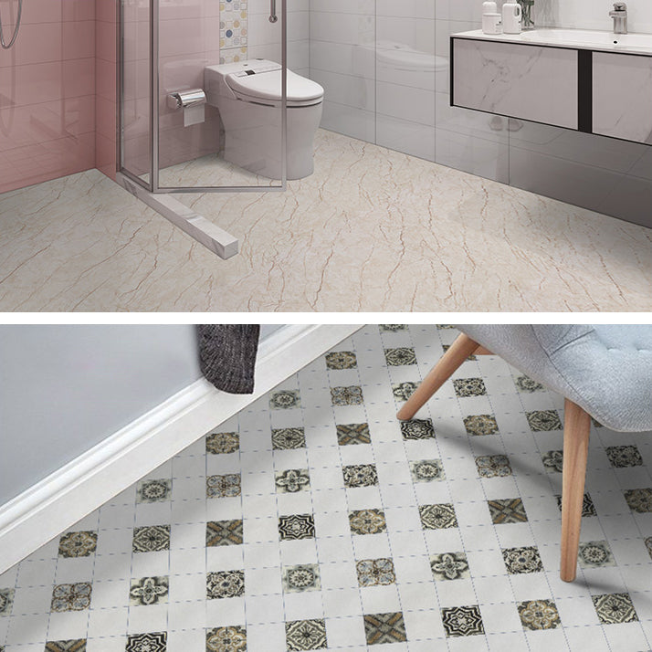 Modern PVC Flooring Peel and Stick Porcelain Tile Look Vinyl Plank Flooring