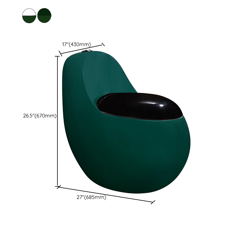 Contemporary Siphon Jet Toilet Bowl Skirted One Piece Urine Toilet with Seat