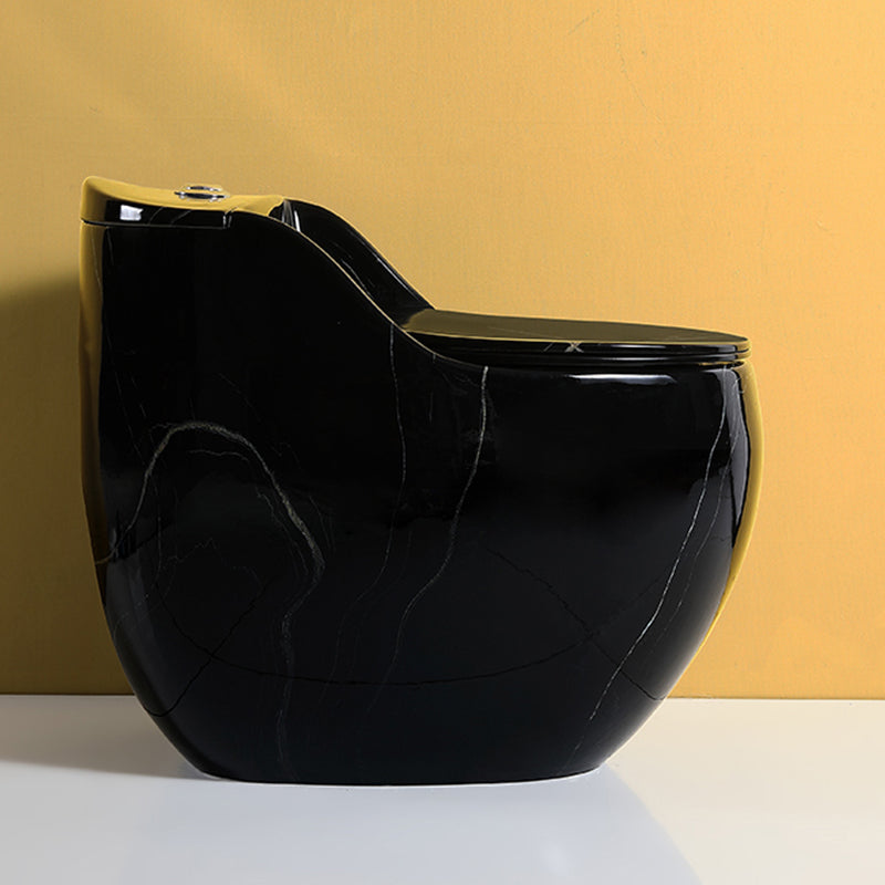 Contemporary Skirted Siphon Jet Toilet Bowl One Piece Urine Toilet with Seat