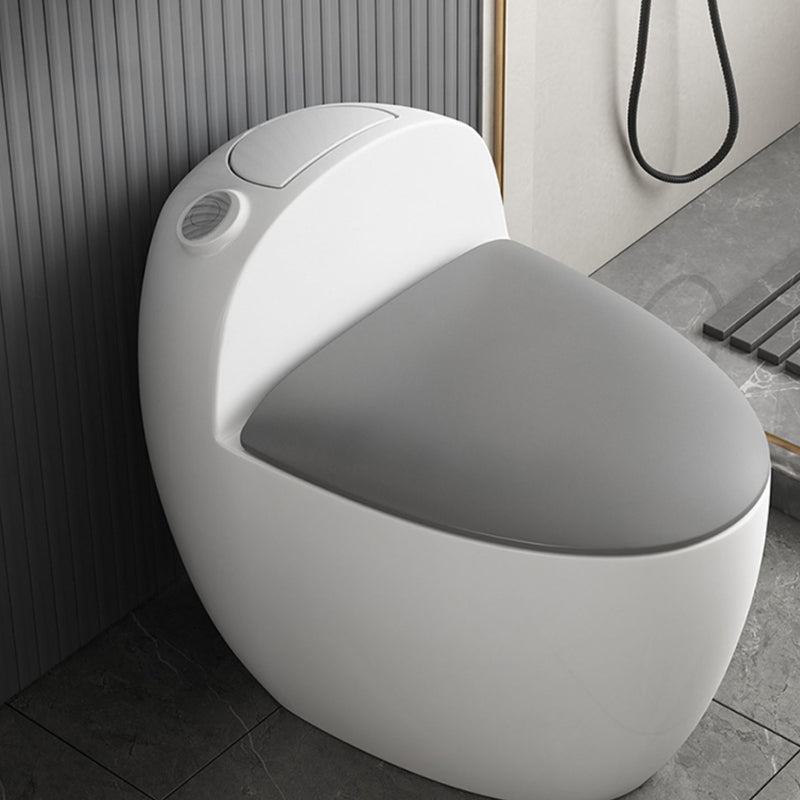 Contemporary Siphon Jet Toilet Bowl One Piece Skirted Urine Toilet with Seat