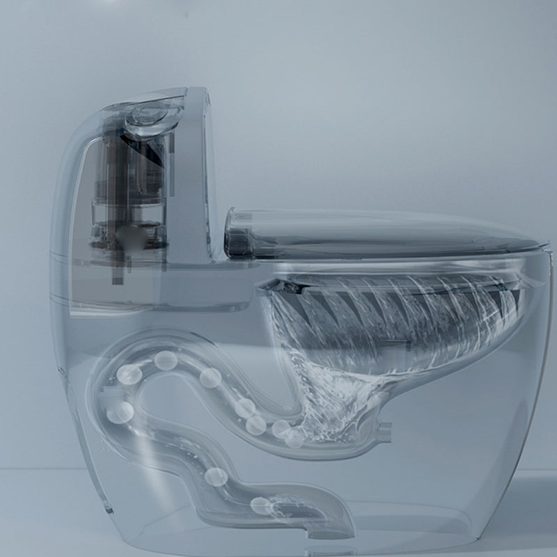 Contemporary Siphon Jet Toilet Bowl One Piece Skirted Urine Toilet with Seat