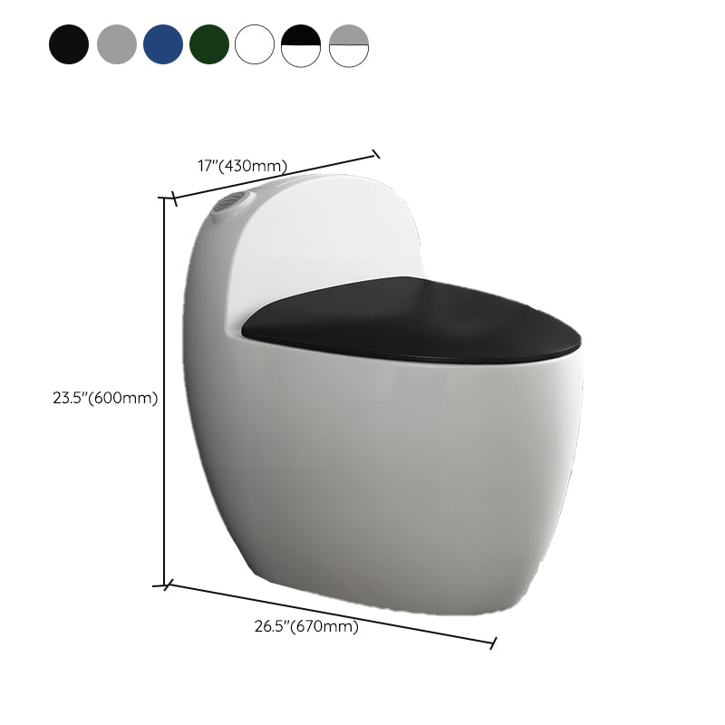 Contemporary Siphon Jet Toilet Bowl One Piece Skirted Urine Toilet with Seat