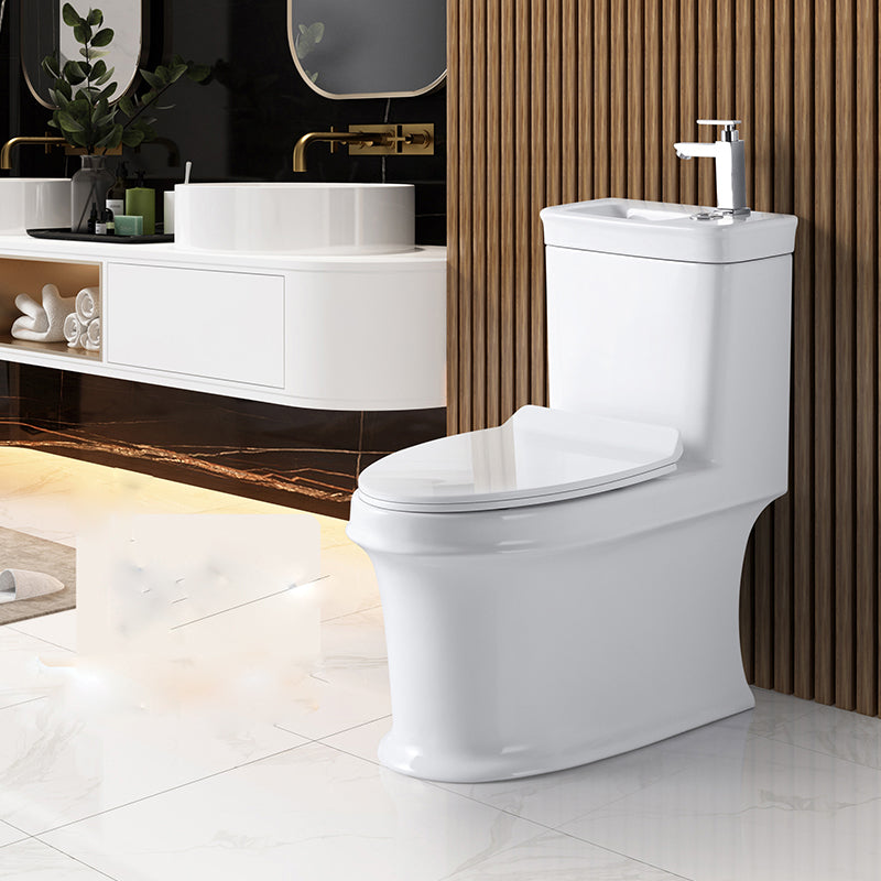 Contemporary Ceramic Toilet Bowl One Piece Skirted Urine Toilet with Seat