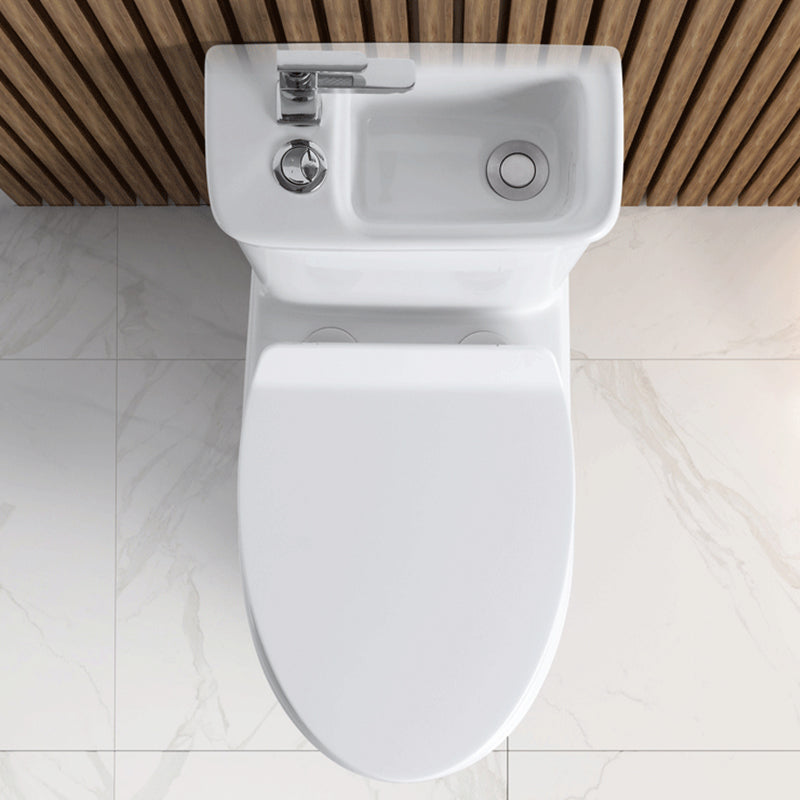 Contemporary Ceramic Toilet Bowl One Piece Skirted Urine Toilet with Seat