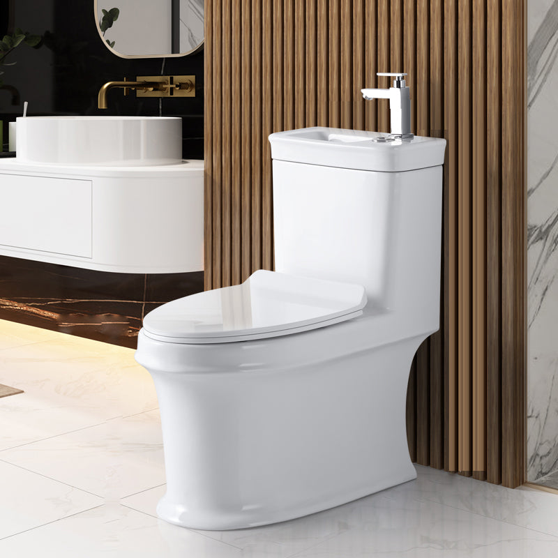 Contemporary Ceramic Toilet Bowl One Piece Skirted Urine Toilet with Seat