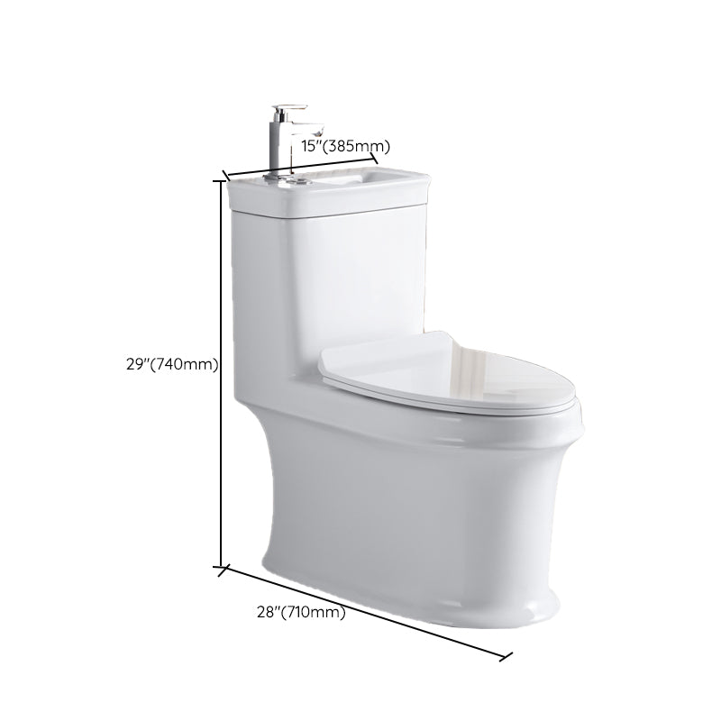 Contemporary Ceramic Toilet Bowl One Piece Skirted Urine Toilet with Seat