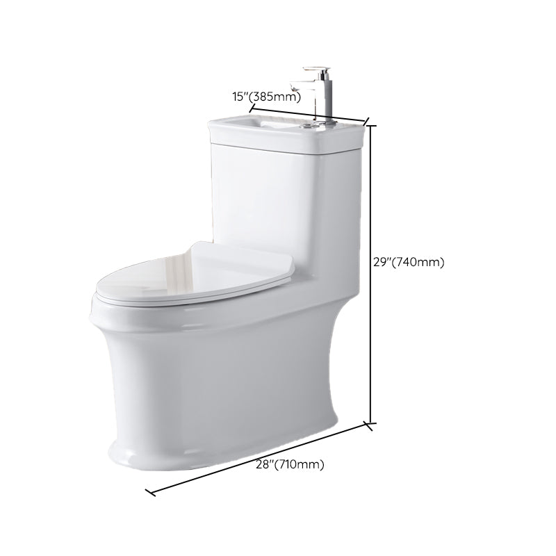 Contemporary Ceramic Toilet Bowl One Piece Skirted Urine Toilet with Seat