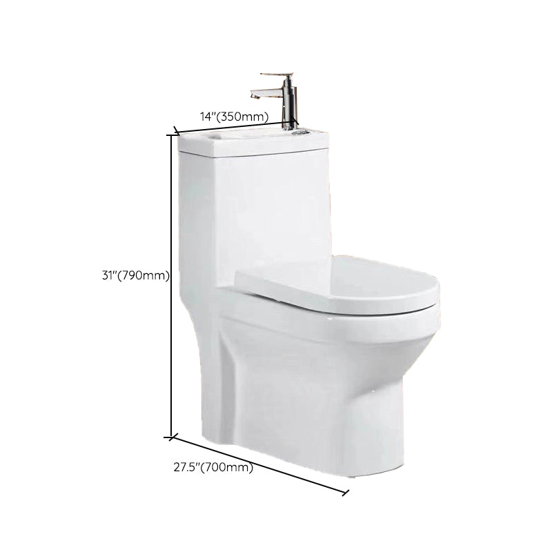 Contemporary Ceramic Toilet Bowl One Piece Skirted Urine Toilet with Seat