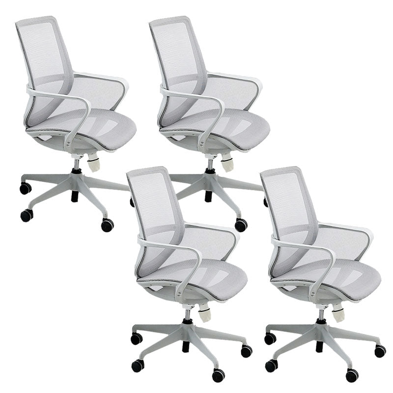 Modern Fixed Arms Desk Chair Adjustable Seat Height Swivel Chair with Wheels